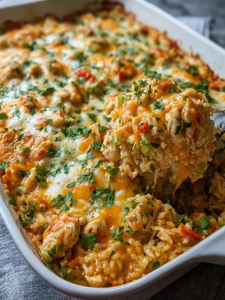 Cheesy Chicken and Rice Casserole First Image