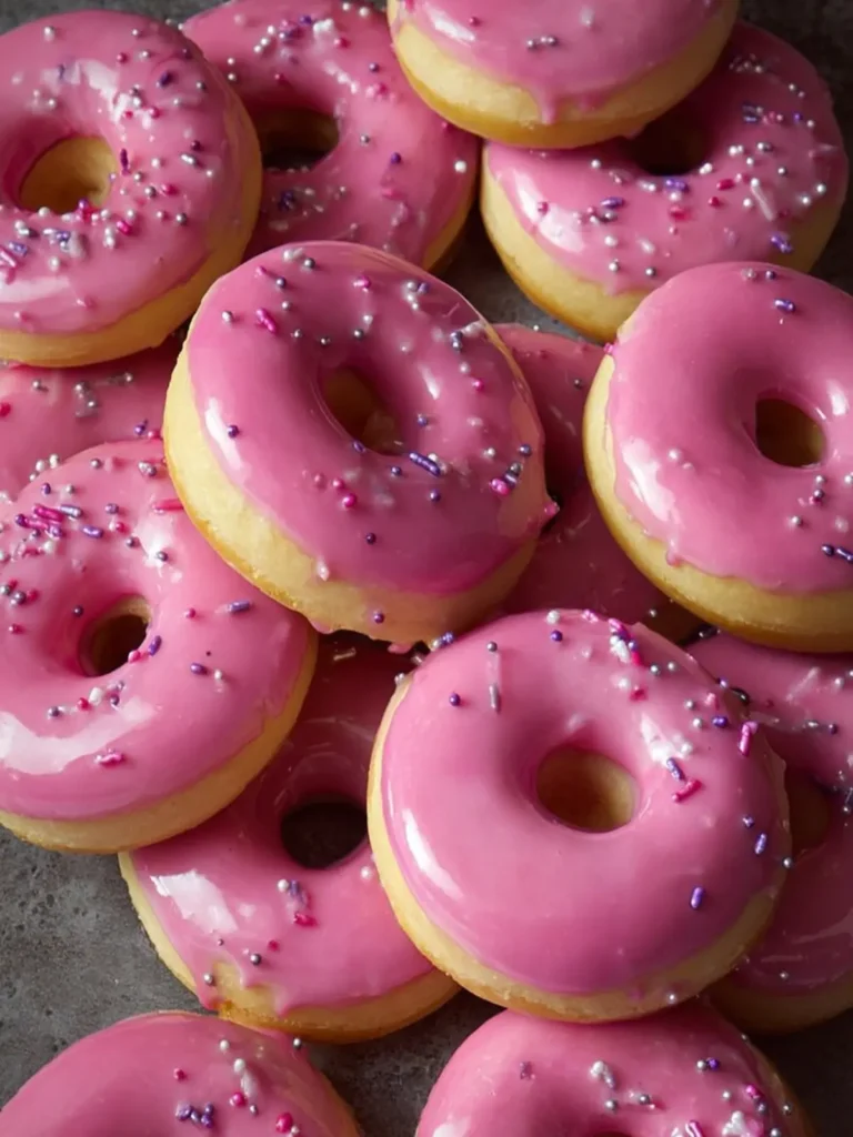 Glazed Pink Frosted Donuts Recipe First Image