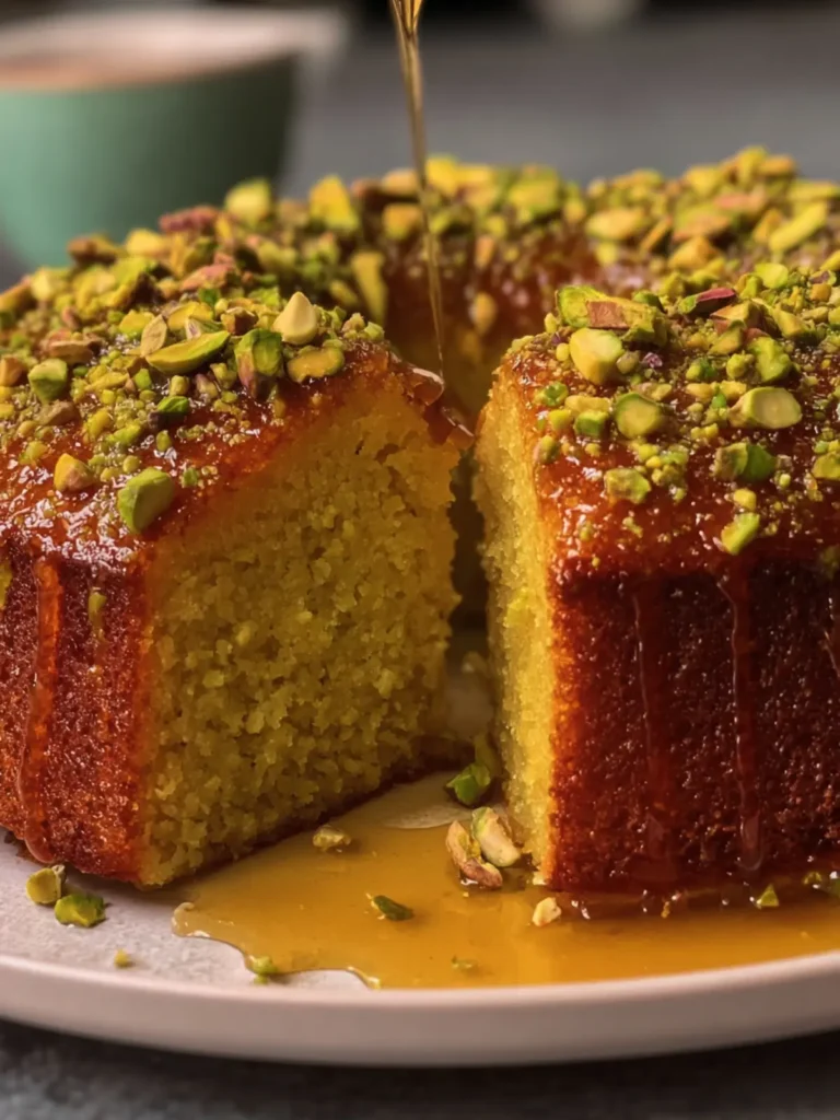 Moist Pistachio Syrup Cake First Image