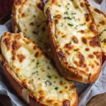 Cheesy Garlic Bread Boats First Image