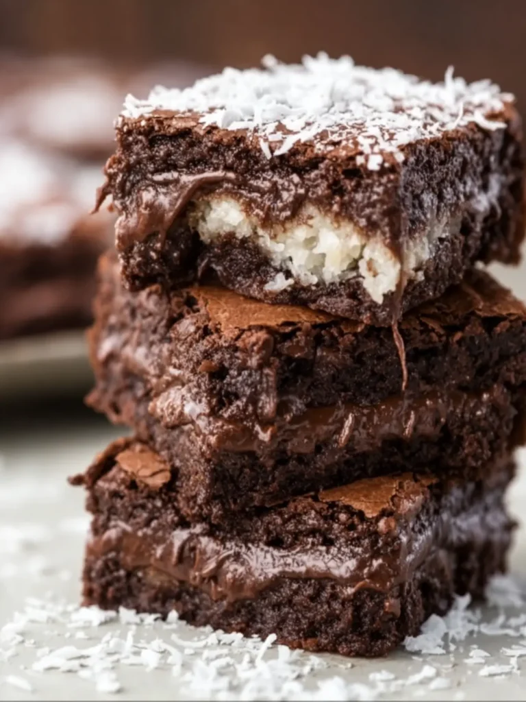 Rich Chocolate Coconut Brownies First Image