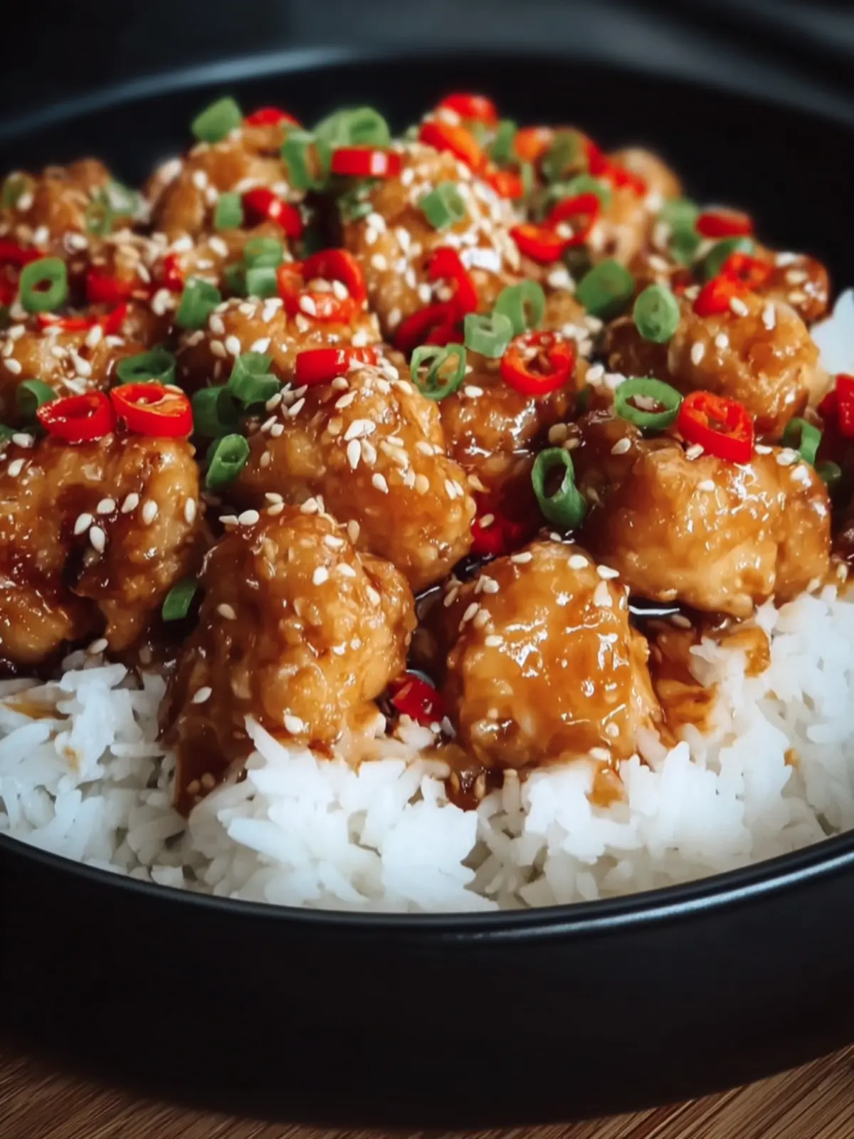 Spicy Sesame Chicken with Rice First Image