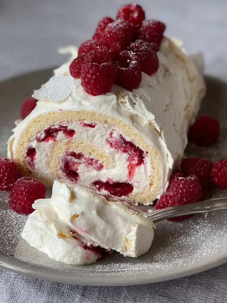 Raspberry Meringue Roulade Dessert First Image