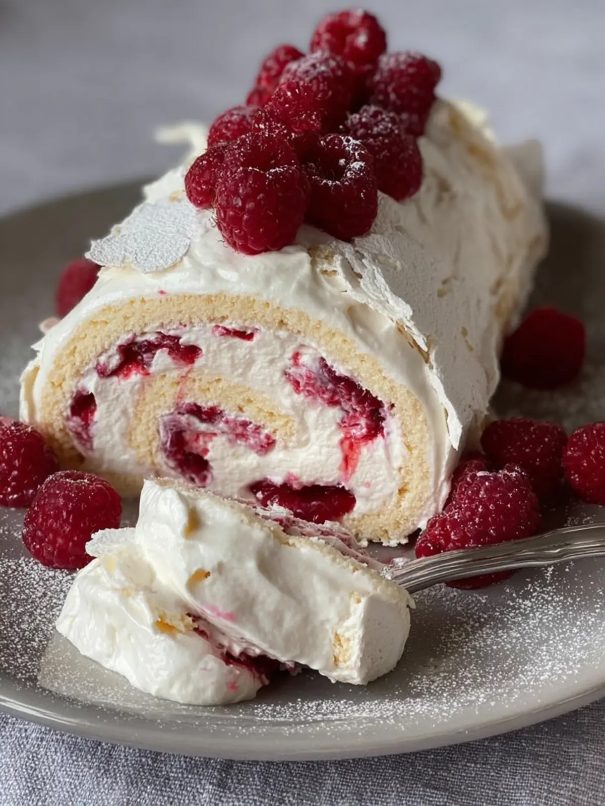 Raspberry Meringue Roulade Dessert First Image