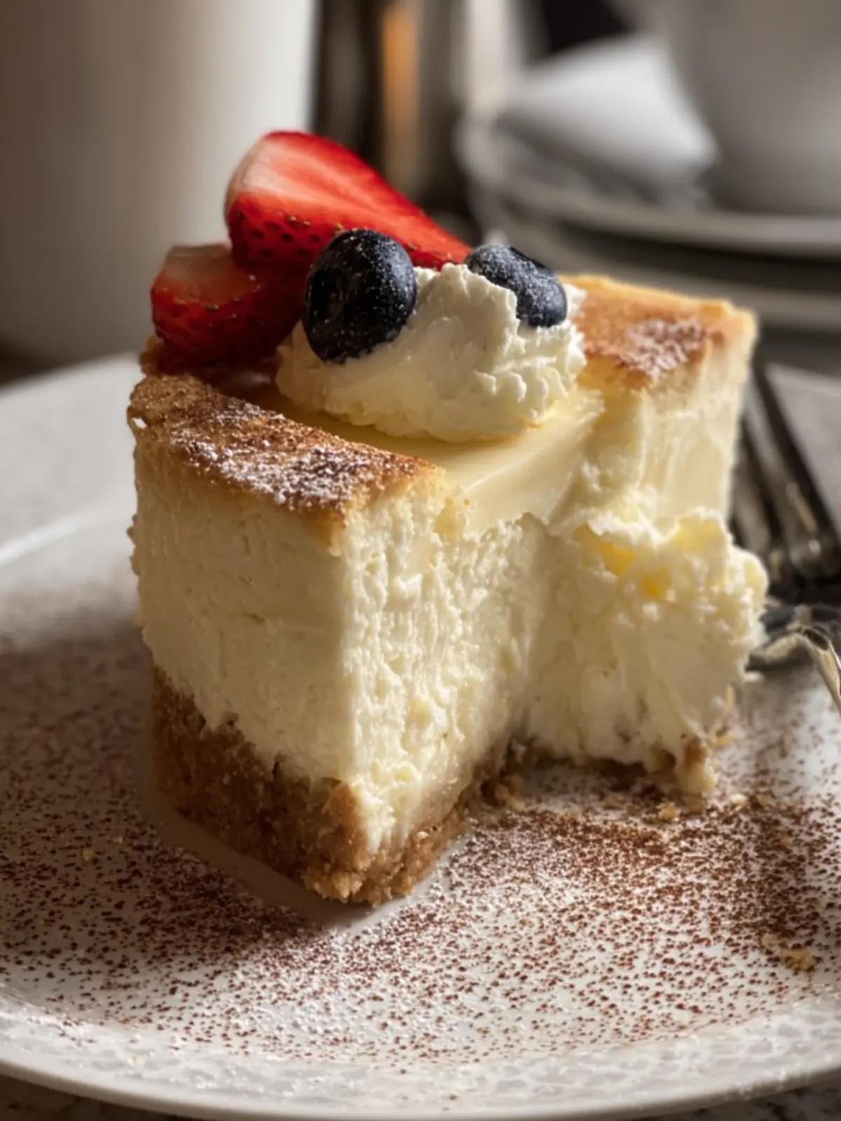 Creamy Classic Cheesecake Slice First Image