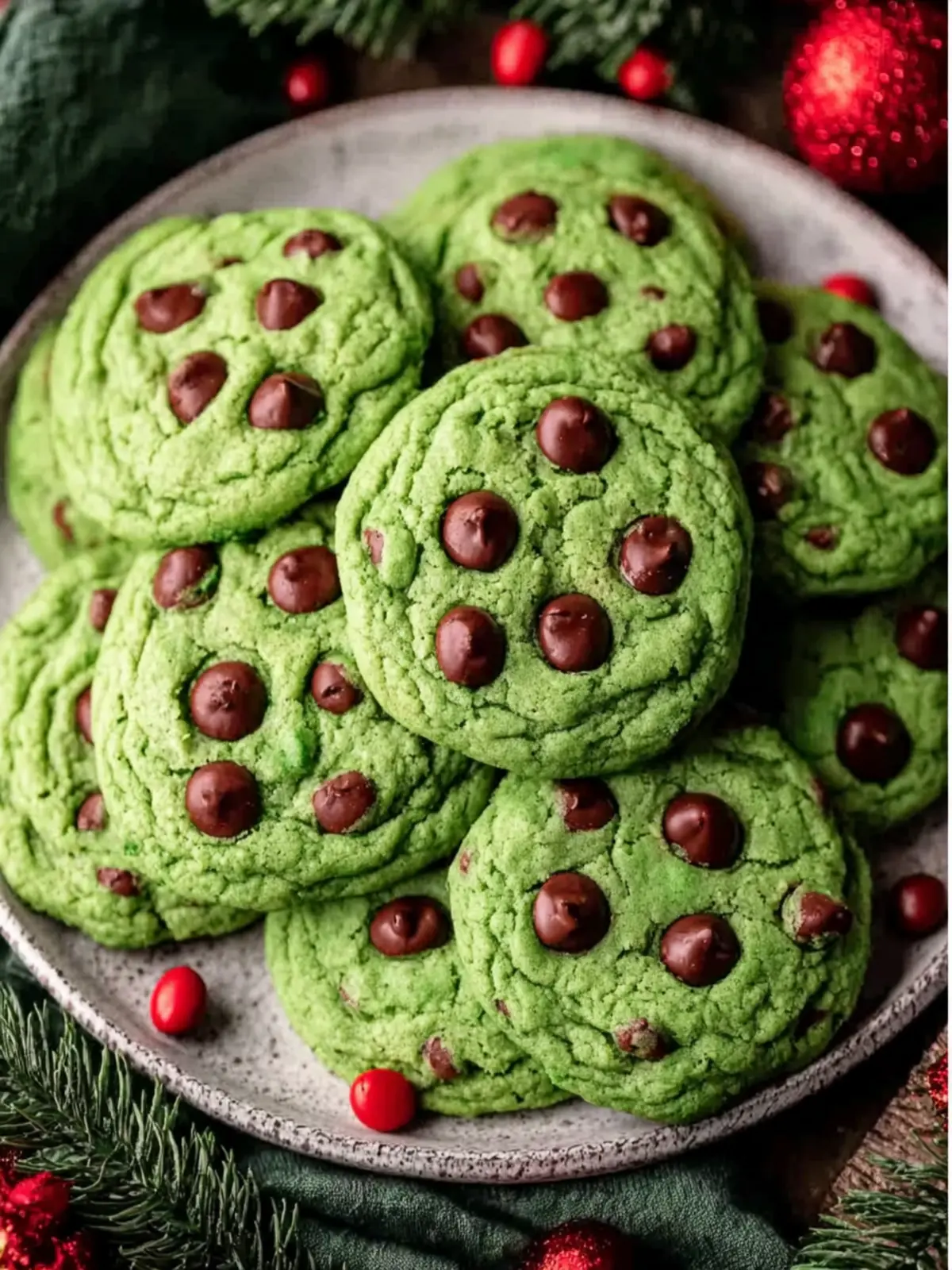 Holiday Green Chocolate Chip Cookies First Image