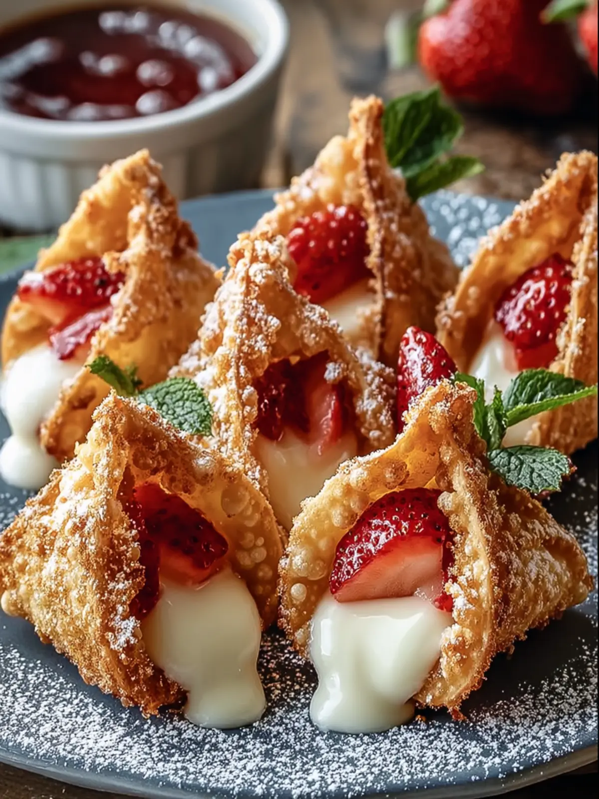 Crispy Strawberry Cream Wontons First Image
