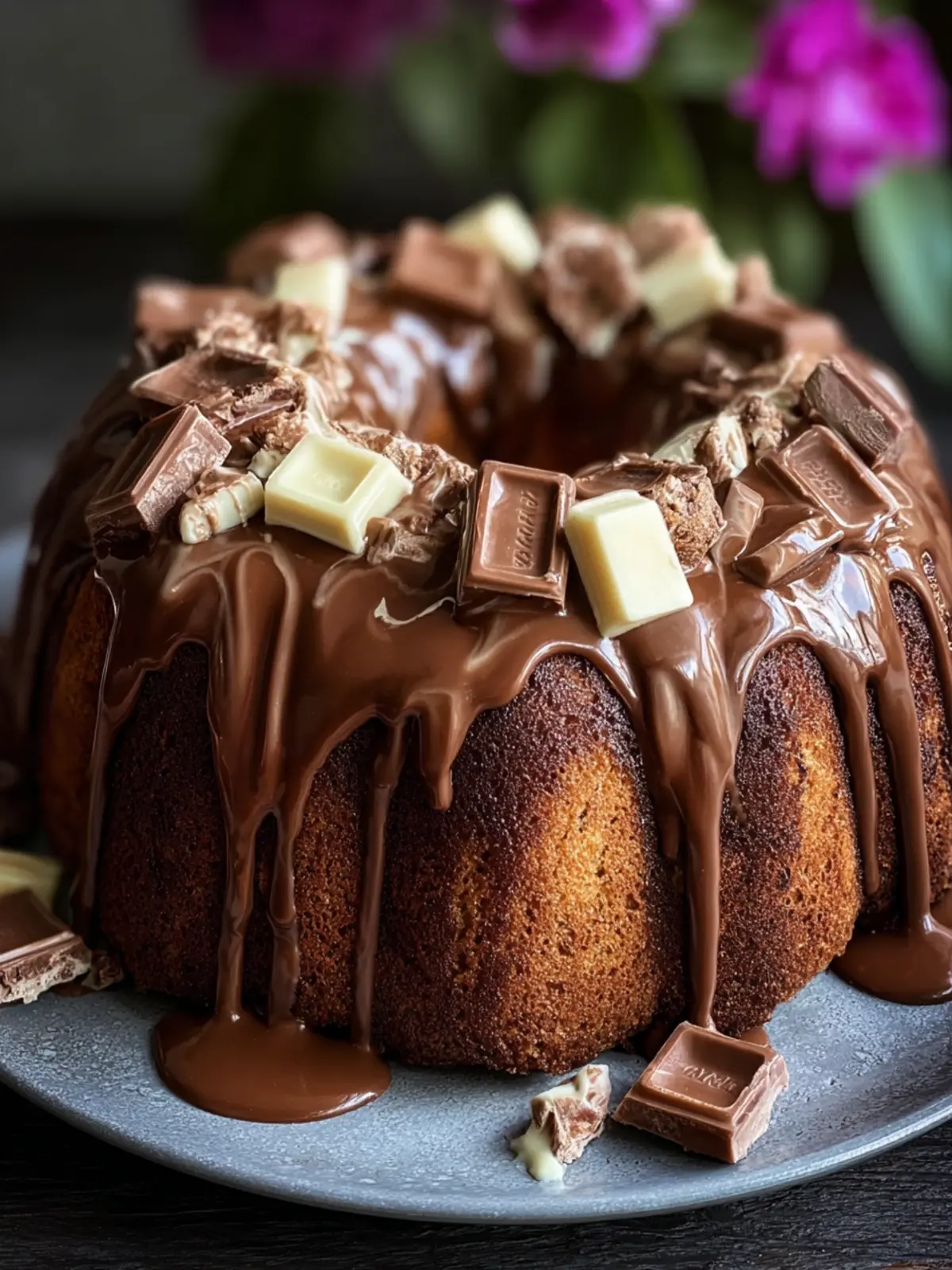 Decadent Chocolate Drizzled Bundt Cake First Image