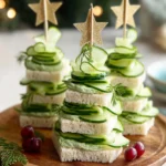 Cucumber Christmas Tree Sandwiches First Image