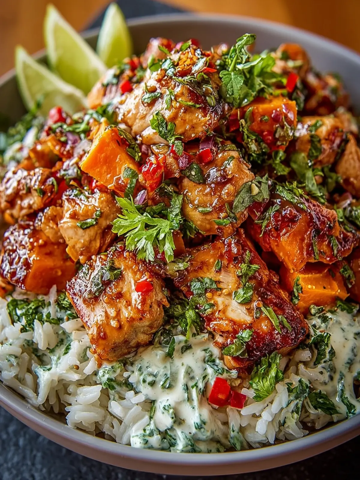 Healthy Chicken & Sweet Potato Rice Bowl First Image