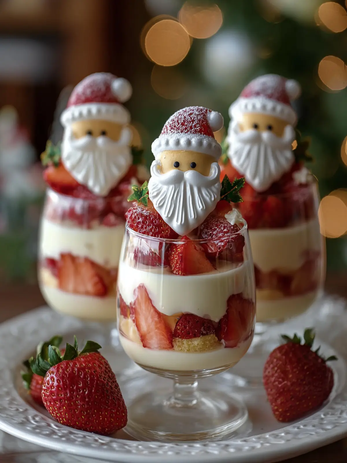 Festive Santa Strawberry Parfaits First Image