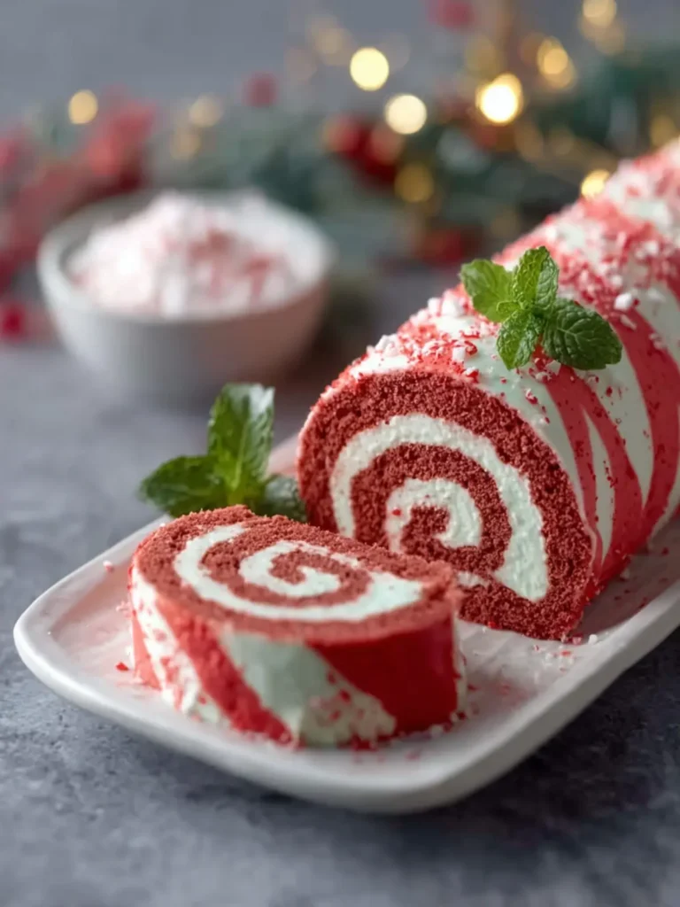 Festive Peppermint Cake Roll Recipe First Image