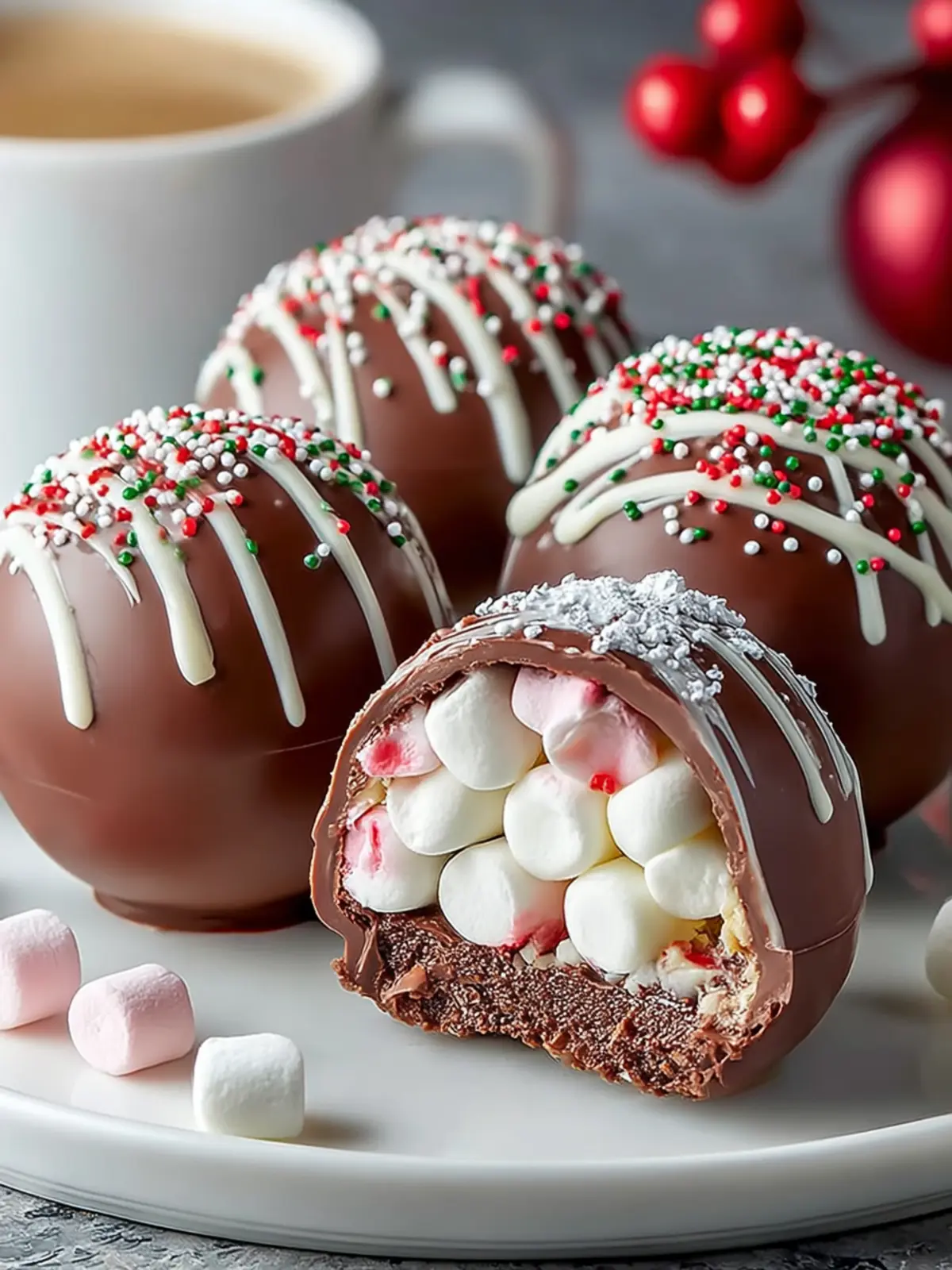 Indulge in Hot Chocolate Bombs with Marshmallows Today! First Image