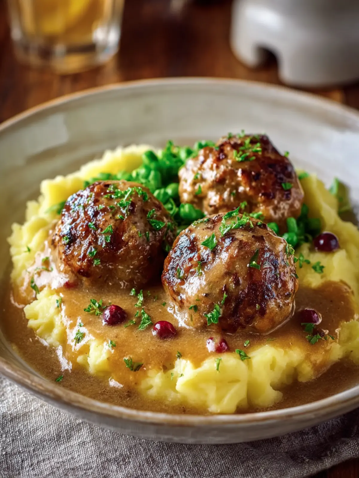 Savory Meatballs with Mashed Potatoes First Image