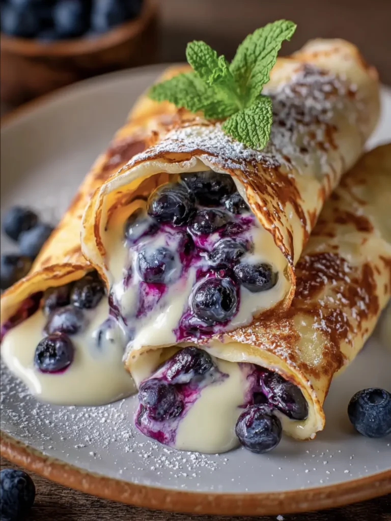 Blueberry Cream Cheese Crepes First Image