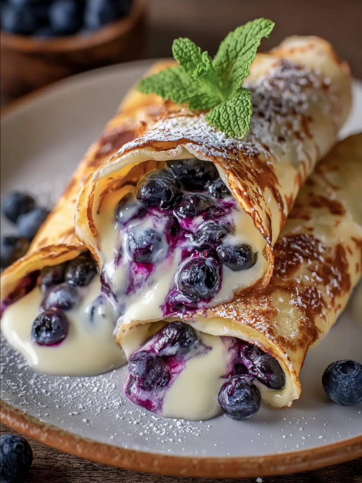Blueberry Cream Cheese Crepes First Image