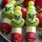 Festive Grinch Fruit Kebabs Recipe First Image