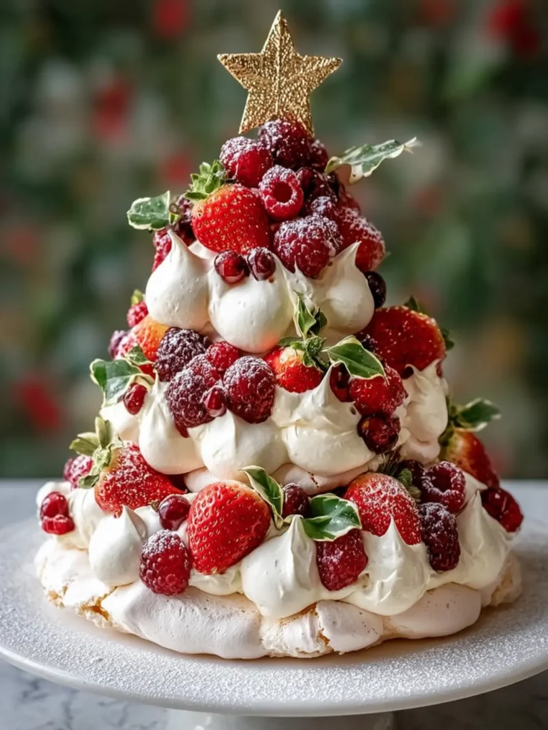 Festive Christmas Pavlova Tower First Image