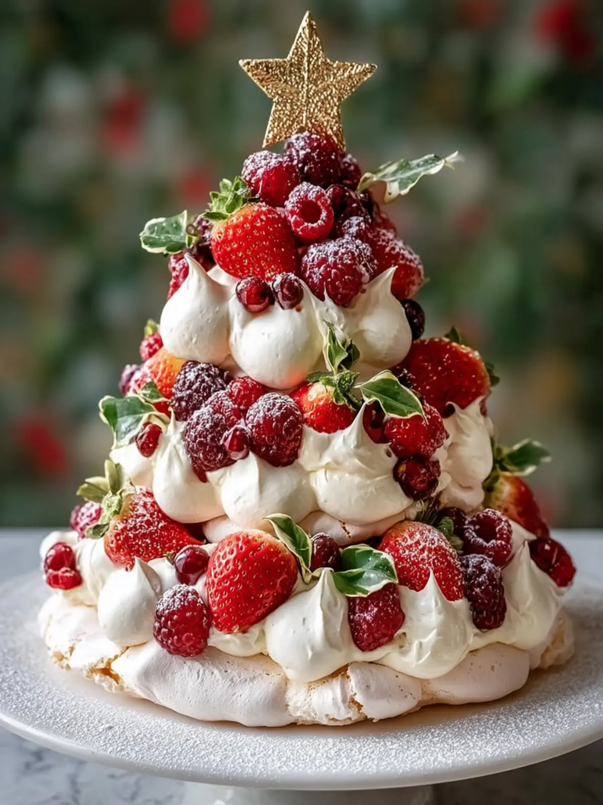 Festive Christmas Pavlova Tower First Image