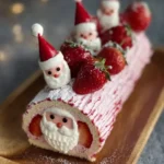 Festive Strawberry Santa Yule Log First Image
