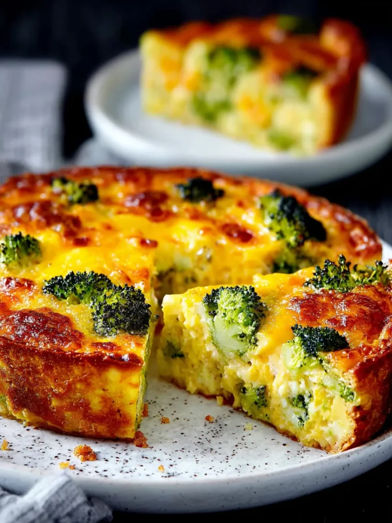 Irresistible Crustless Broccoli and Cheddar Quiche Recipe First Image