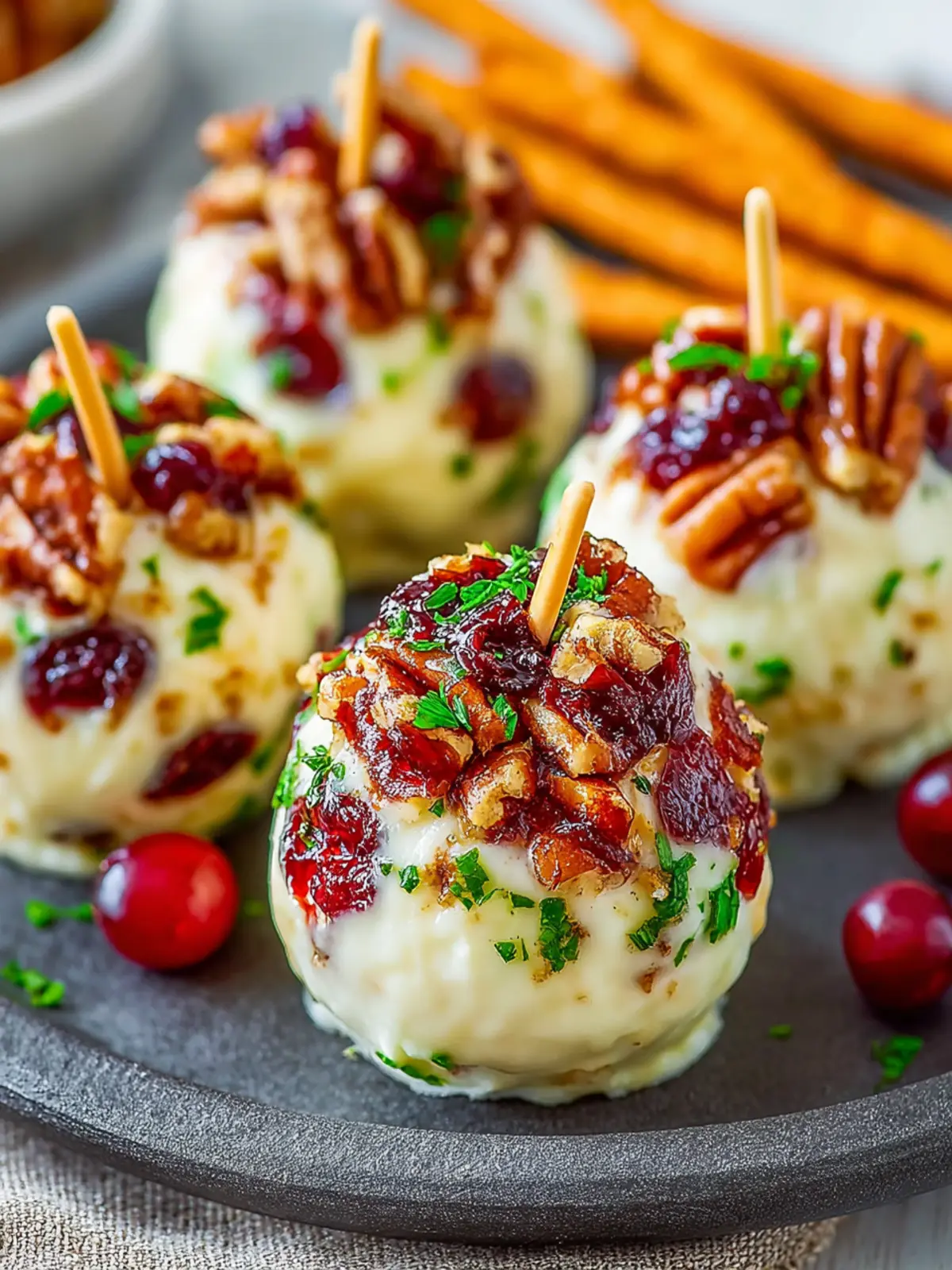 Cranberry Pecan Mini Cheese Balls First Image