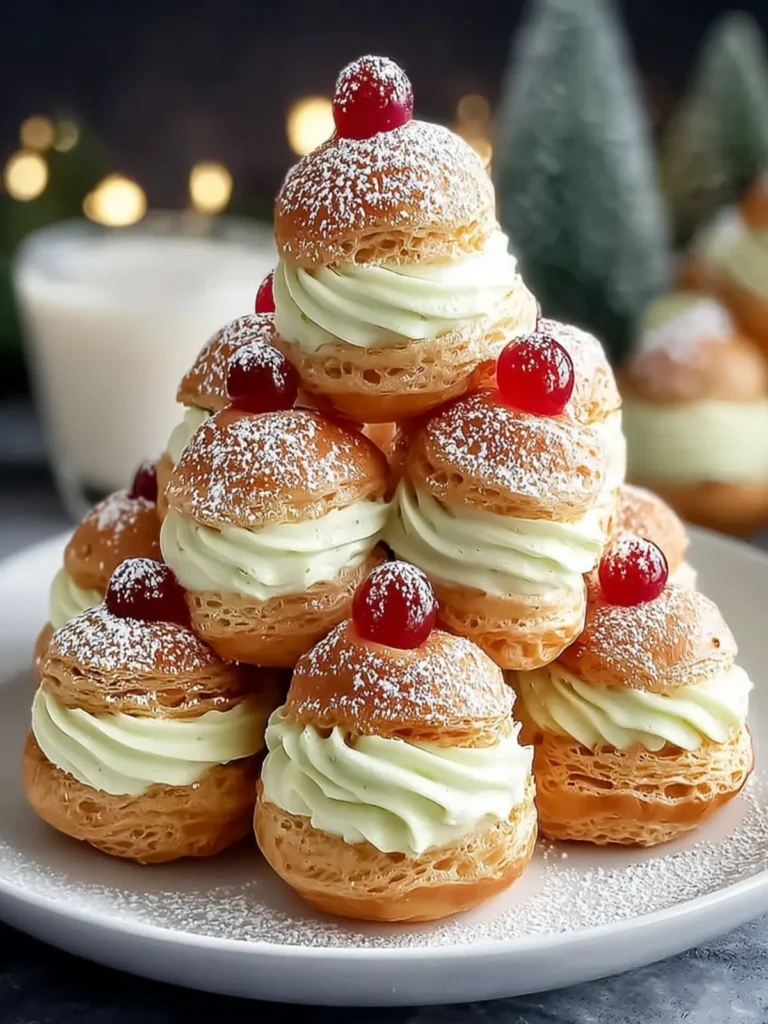 Irresistible Christmas Tree Cream Puffs for Festive Fun First Image