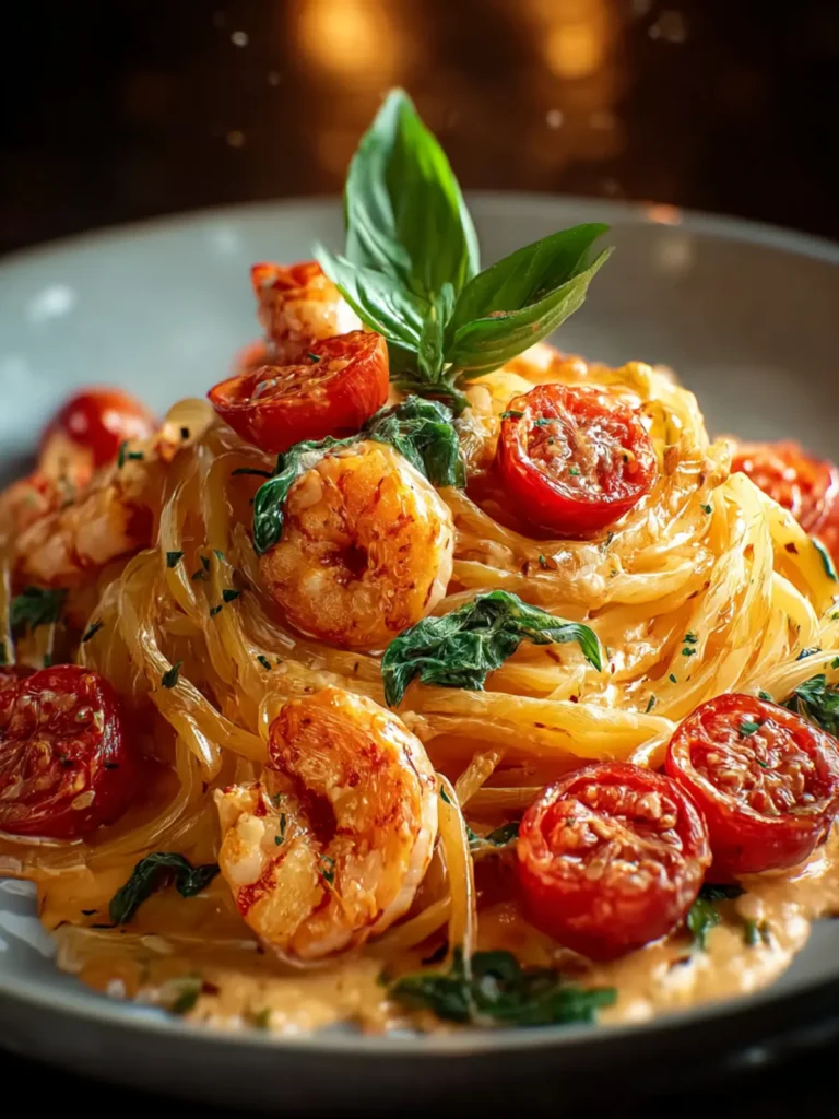 Irresistible Shrimp and Creamy Tomato Basil Pasta Recipe First Image