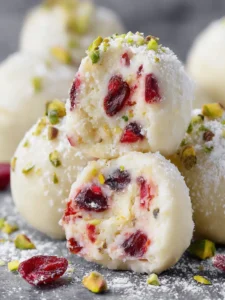 Cranberry Pistachio White Chocolate Truffles First Image