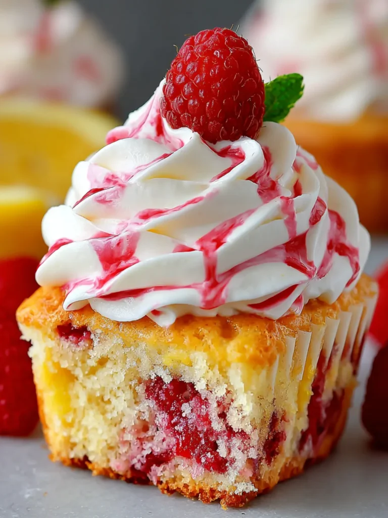 Lemon Raspberry Swirl Square Cupcakes – Bright, Zesty & Delicious First Image