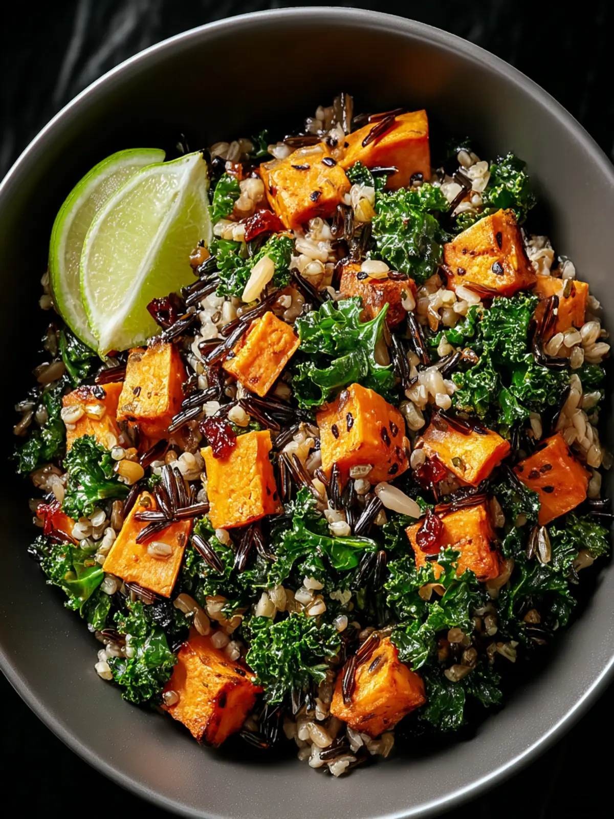 Delicious Kale & Sweet Potato Wild Rice Bowl Recipe First Image