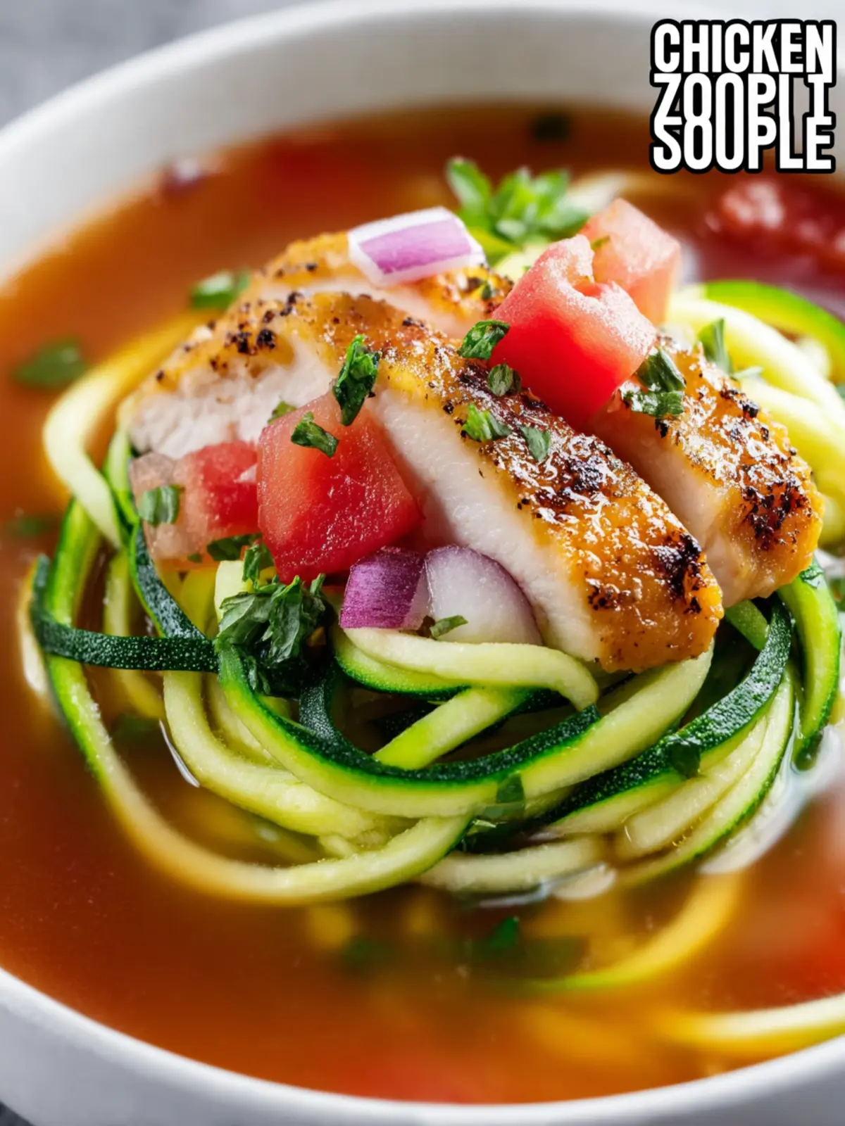 Chicken Soup With Zucchini Noodles First Image