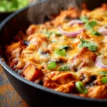 Black Bean and Sweet Potato Chicken Enchilada Skillet First Image