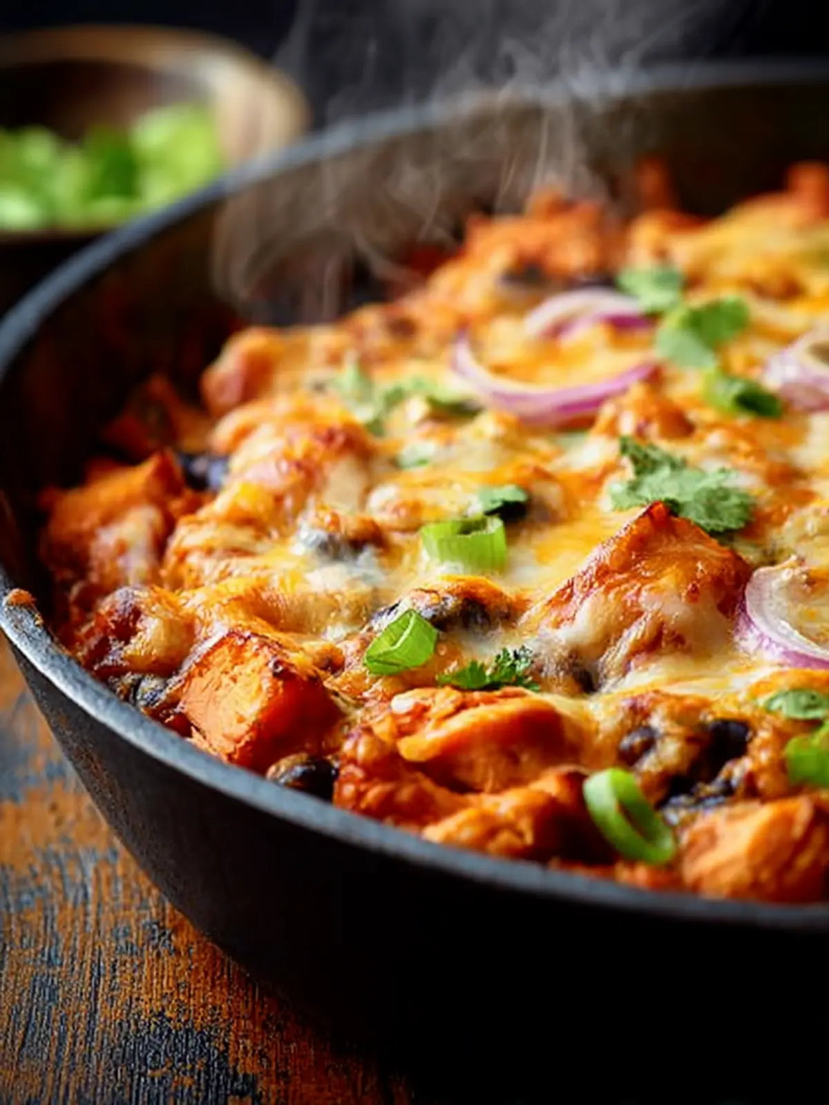 Black Bean and Sweet Potato Chicken Enchilada Skillet First Image