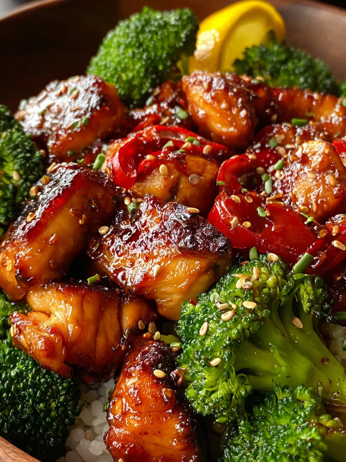 Spicy Sweet Honey Sriracha Chicken Broccoli Bowls First Image