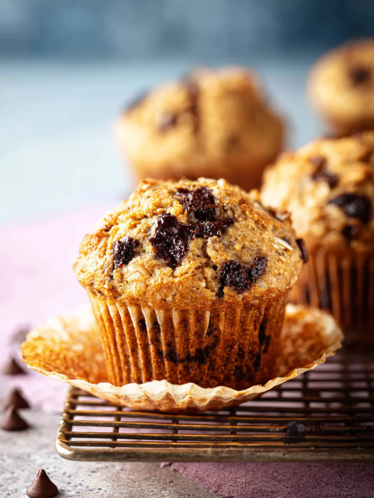 Chocolate Chip Oatmeal Muffins First Image