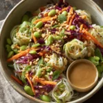 Fresh Spring Roll in a Bowl with Peanut Dressing First Image