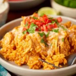 Crock Pot Queso Chicken and Rice First Image
