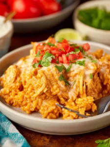Crock Pot Queso Chicken and Rice First Image