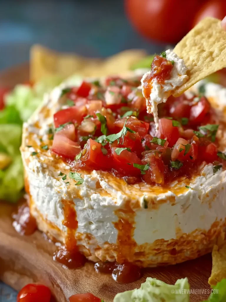 Layered Cream Cheese and Salsa Dip First Image