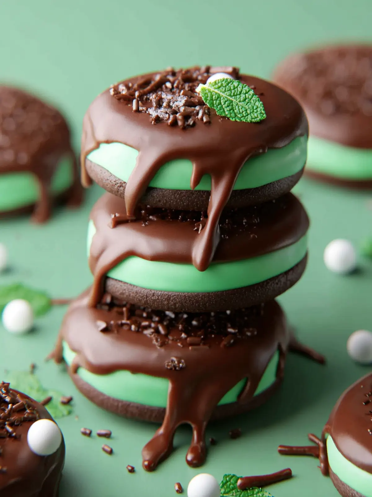 Mint Chocolate Dipped Oreos First Image