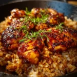 One Pan Honey BBQ Chicken Rice First Image