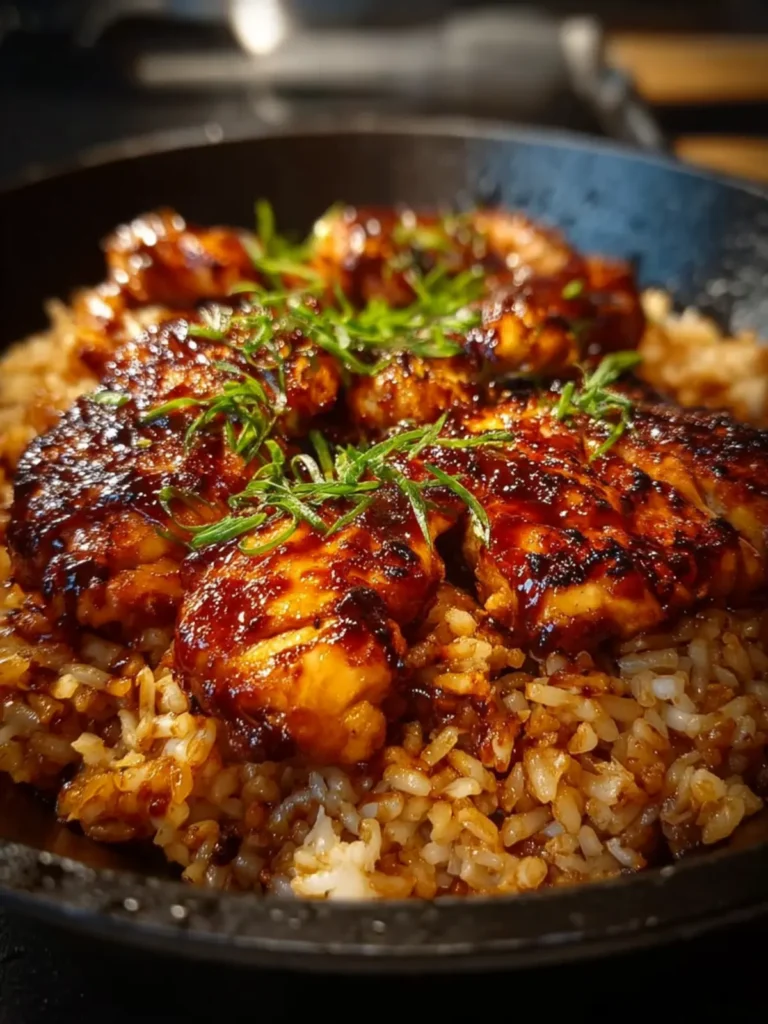 One Pan Honey BBQ Chicken Rice First Image