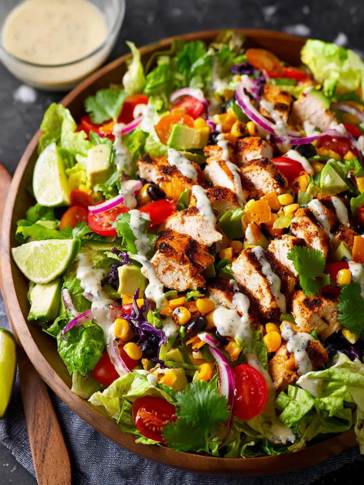 Chopped Southwest Chicken Salad with a Tahini Lime Dressing First Image
