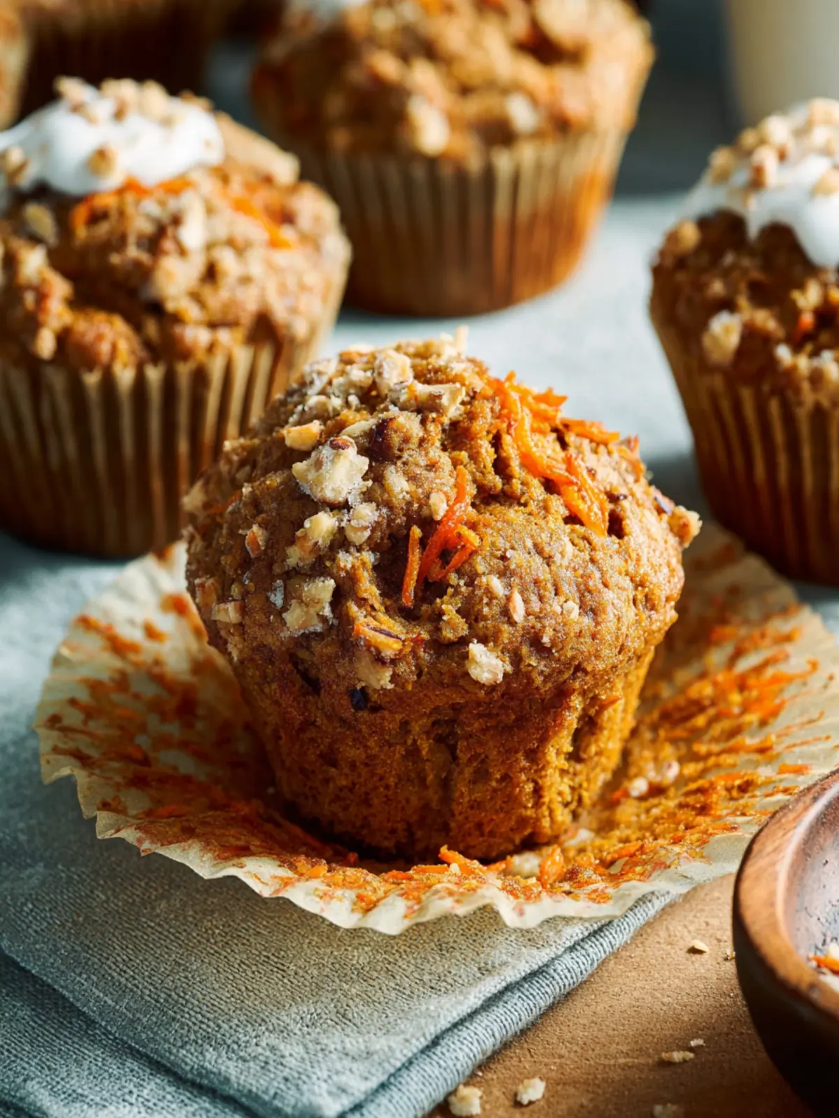 Healthy Carrot Cake Muffins First Image