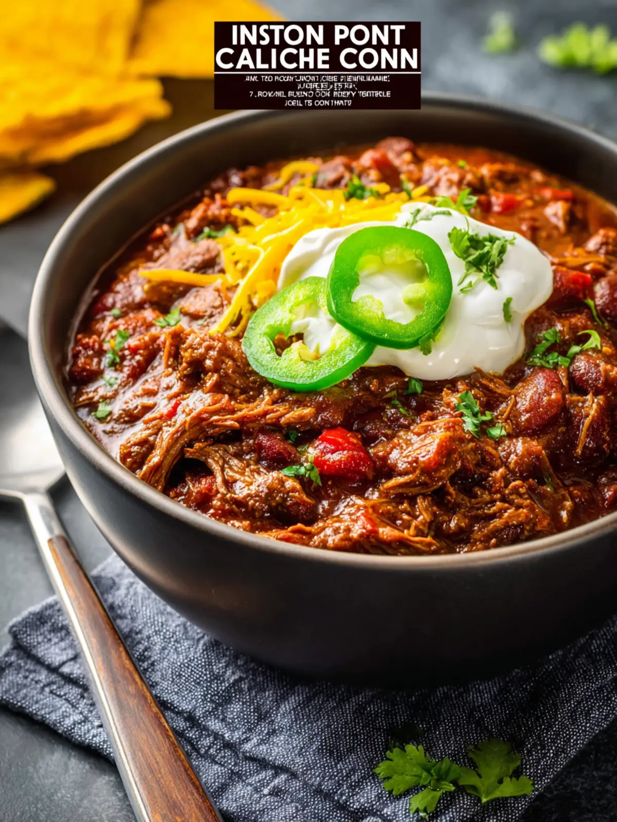 Instant Pot Chili Con Carne with Shredded Beef First Image