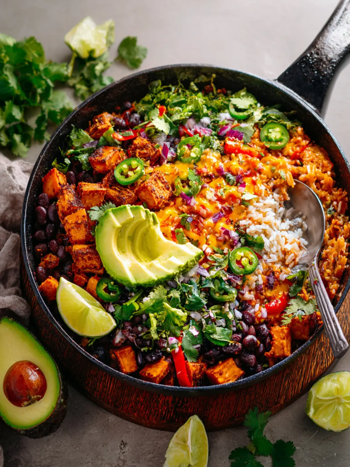 One Skillet Sweet Potato Burrito Bowls First Image