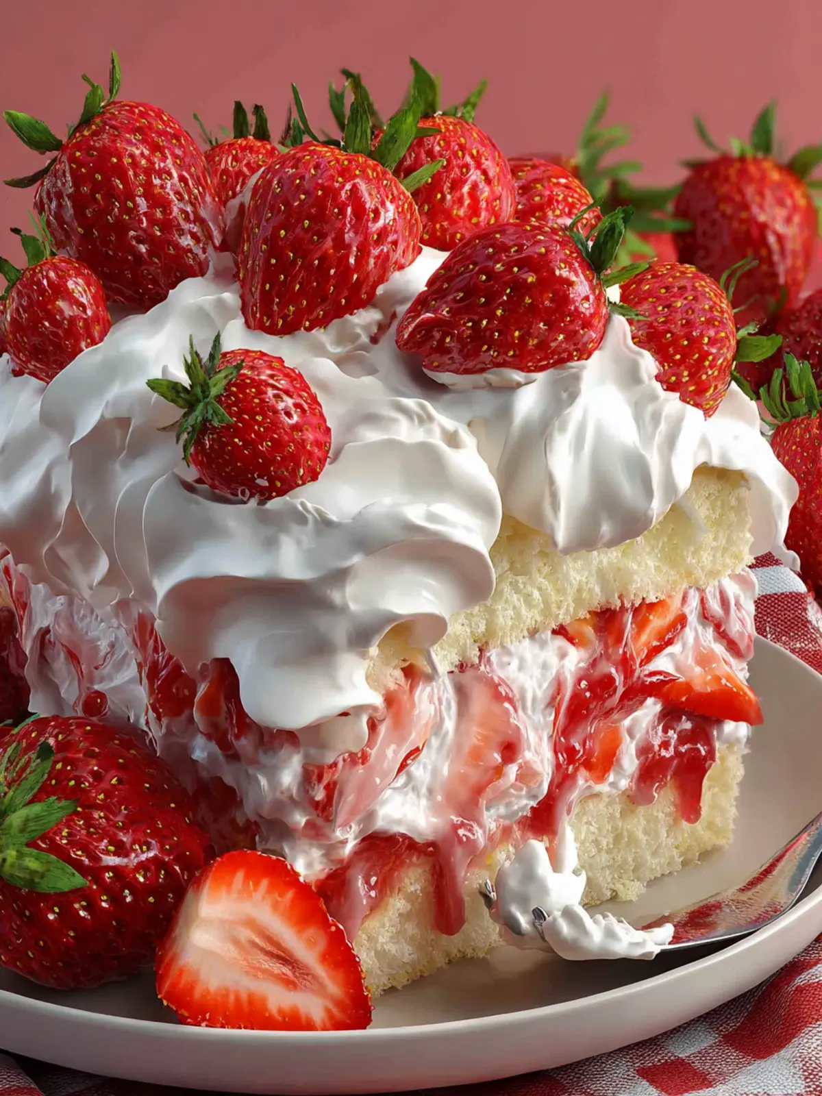Strawberry Whipped Cream Cake First Image