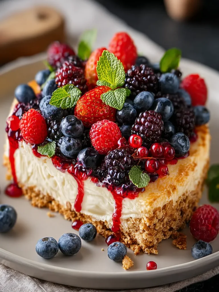 Berry Cottage Cheese Cheesecake First Image